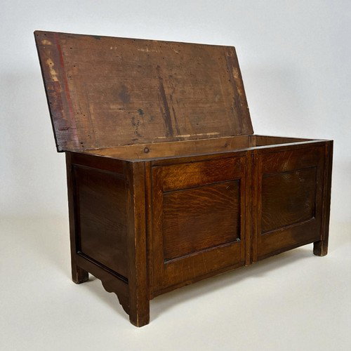Antica Cassapanca Inglese in legno di rovere Epoca 800 Baule 